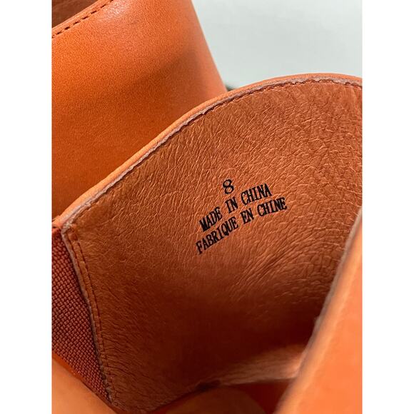 Jeffrey Campbell Anthropologie Concert Heels Honey Orange Leather Mule Size 8 - Picture 10 of 10